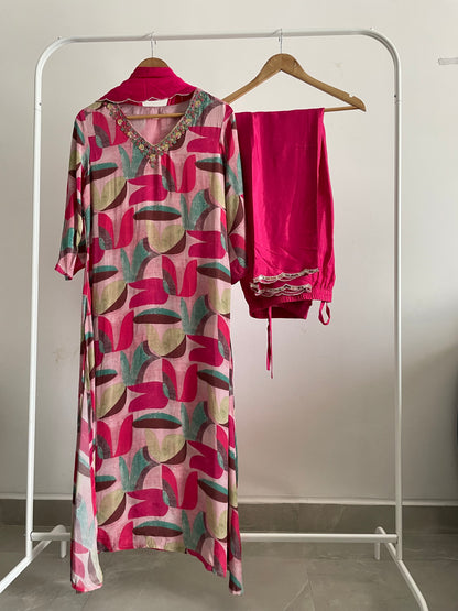 Muslin silk suit set