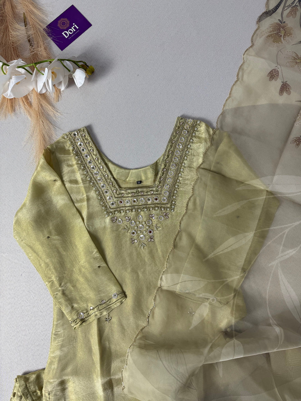 Premium shimmer tissue hand work suit