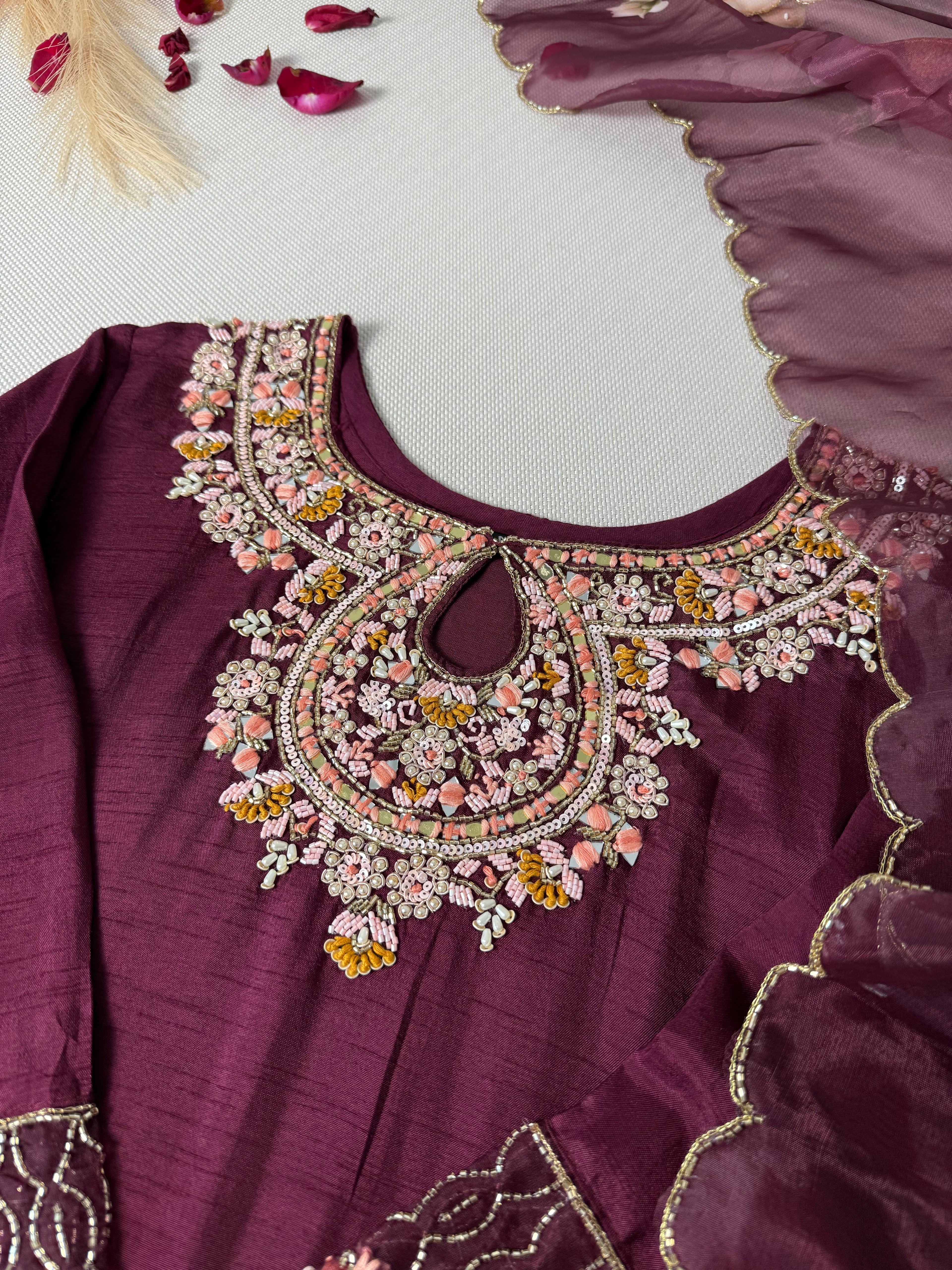 Heena Premium Dola silk hand work suit