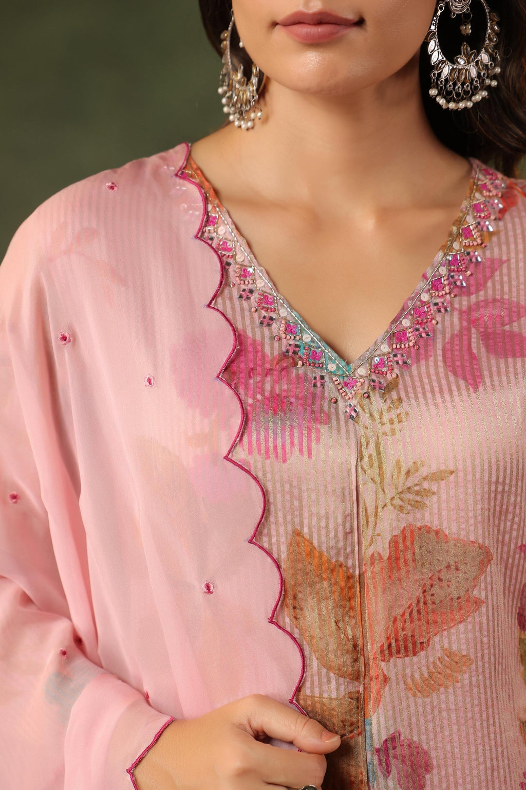 Gulabi crush Tissue Organza Suit