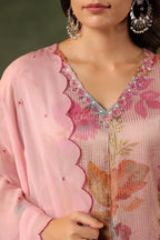 Gulabi crush Tissue Organza Suit