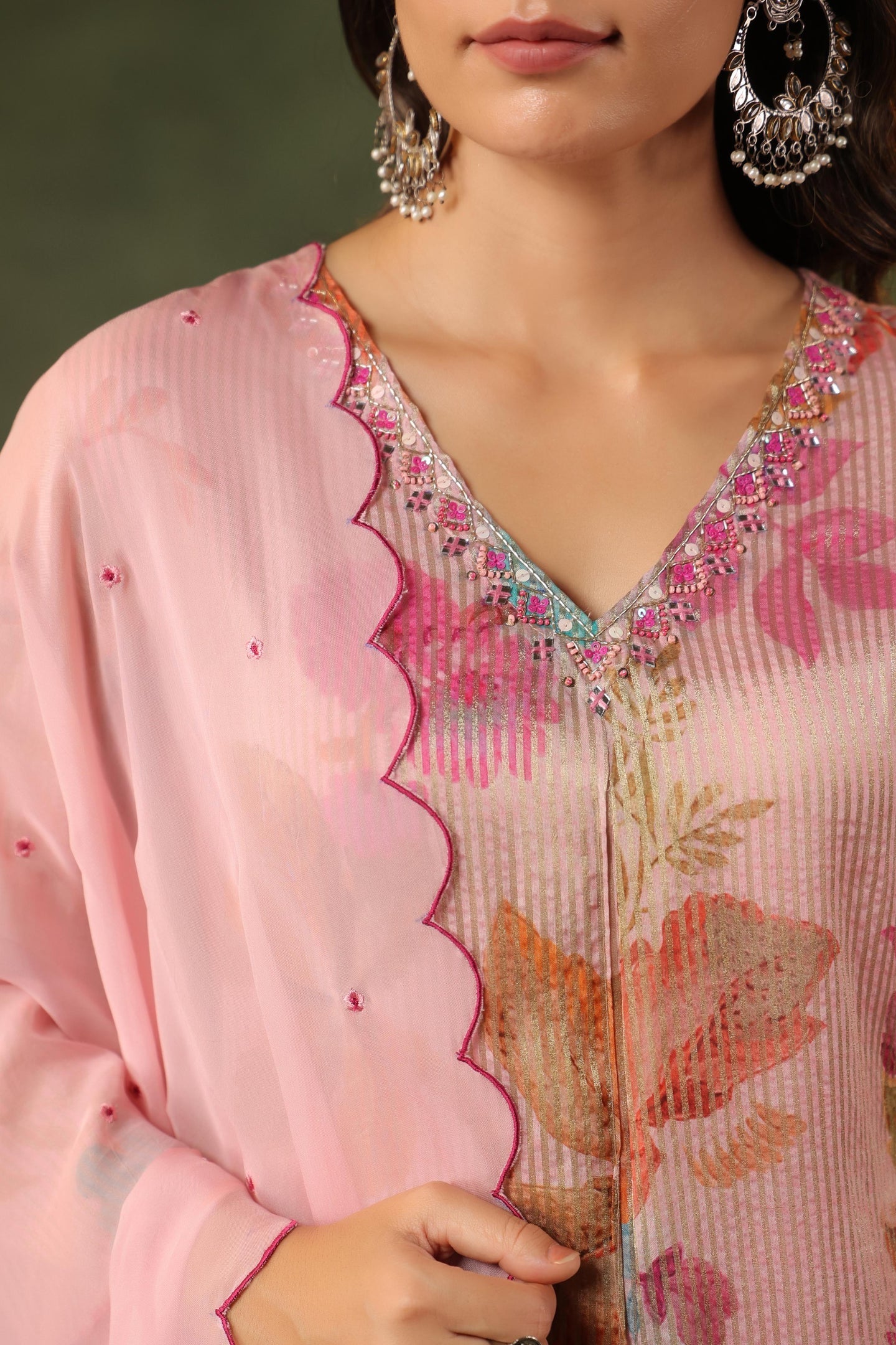 Gulabi crush Tissue Organza Suit