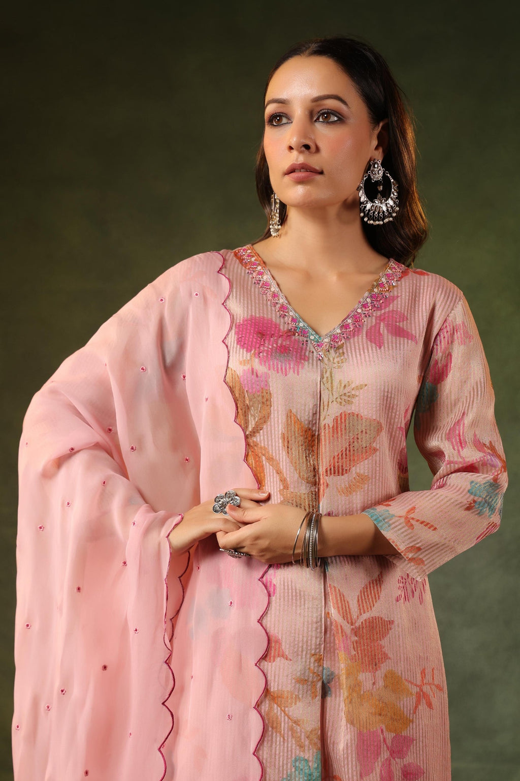 Gulabi crush Tissue Organza Suit