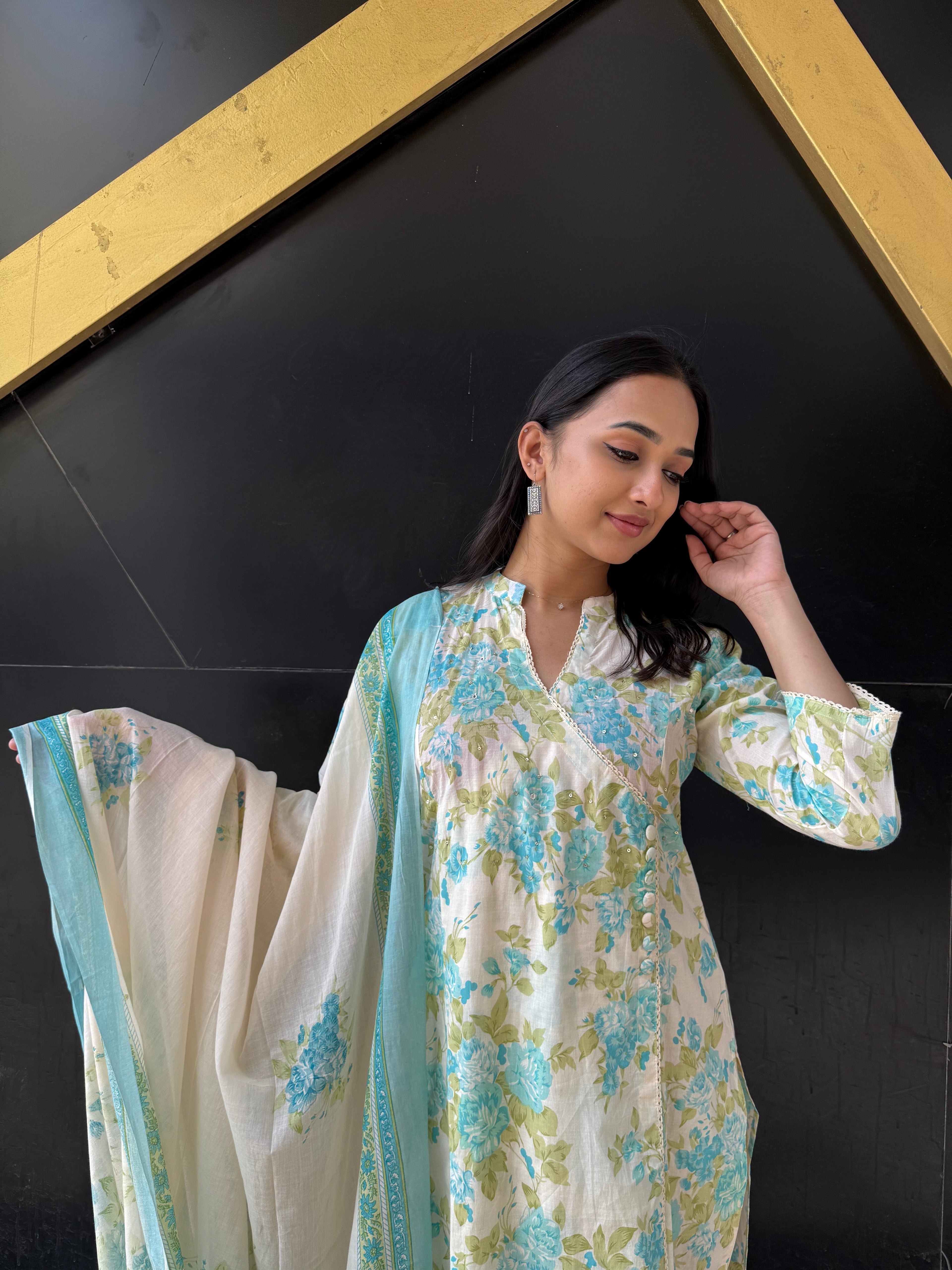 Sana Angrakha style suit