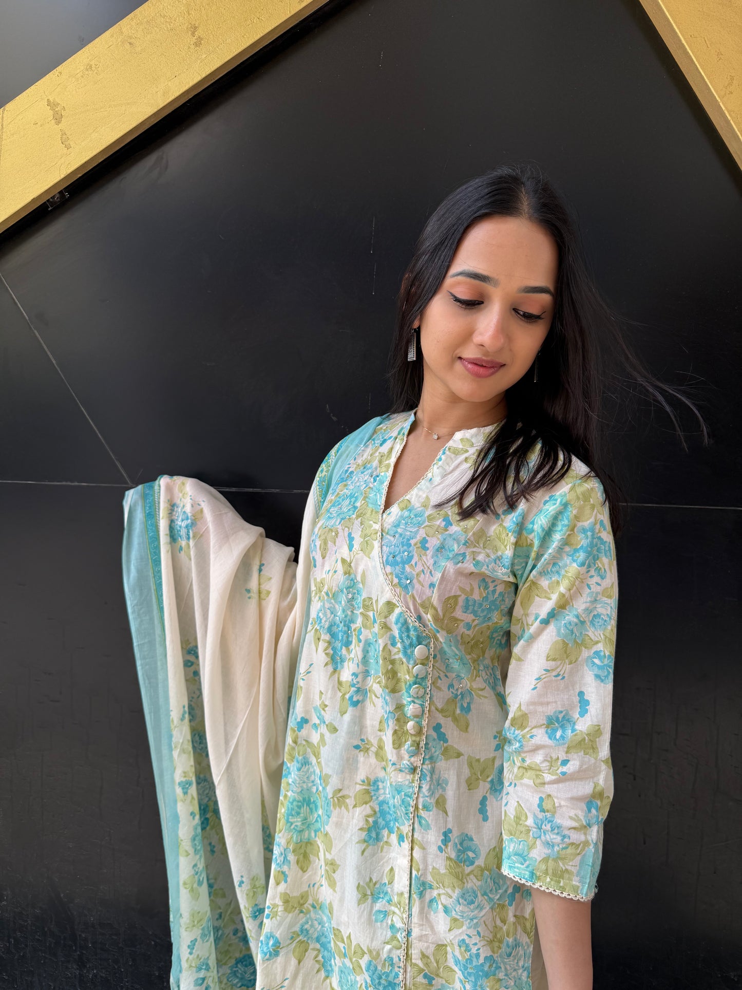 Sana Angrakha style suit